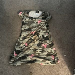 For kids a camouflage dress with unicorns